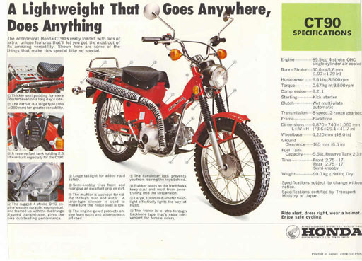 Honda Trail CT90 Ad - A light weight that goes anywhere, does anything.